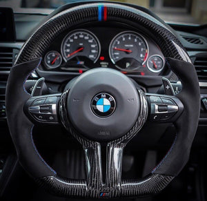 2015-2020 BMW M2 M3 M4 Custom Carbon Fiber Steering Wheel - AutoLEDTech.com