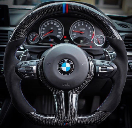 2015-2020 BMW M2 M3 M4 Custom Carbon Fiber Steering Wheel - AutoLEDTech.com