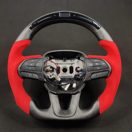2015-2023 Dodge Charger Challenger Custom Carbon Fiber LED Steering Wheel - AutoLEDTech.com