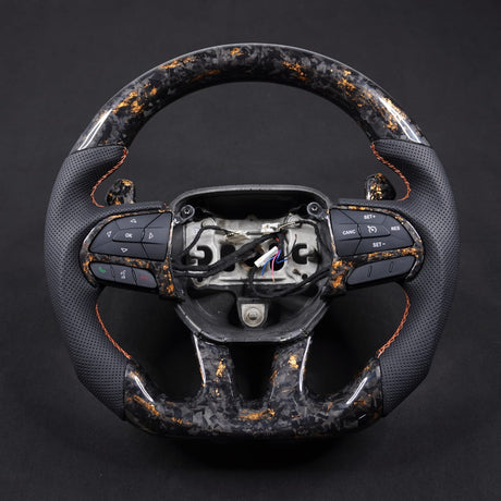 2015-2023 Dodge Charger Challenger Custom Carbon Fiber LED Steering Wheel - AutoLEDTech.com