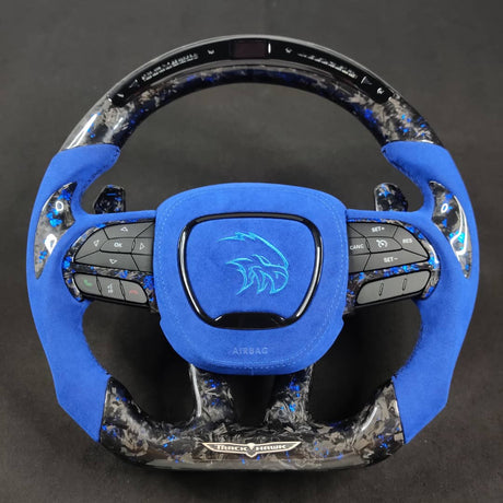 2015-2023 Dodge Charger Challenger Custom Carbon Fiber LED Steering Wheel - AutoLEDTech.com