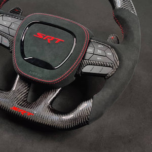 2015-2023 Dodge Charger Challenger Custom Carbon Fiber LED Steering Wheel - AutoLEDTech.com