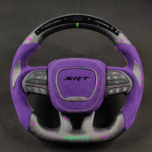 2015-2023 Dodge Charger Challenger Custom Carbon Fiber LED Steering Wheel - AutoLEDTech.com