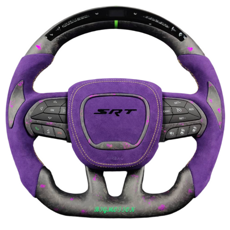 2015-2023 Dodge Charger Challenger Custom Carbon Fiber LED Steering Wheel - AutoLEDTech.com