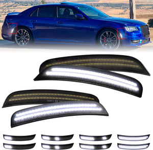 2015-2023 Chrysler 300 SCANNING White LED Smoked Side Marker Lights - AutoLEDTech.com