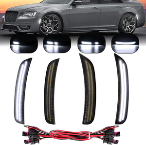 2015-2023 Chrysler 300 SCANNING White LED Smoked Side Marker Lights - AutoLEDTech.com