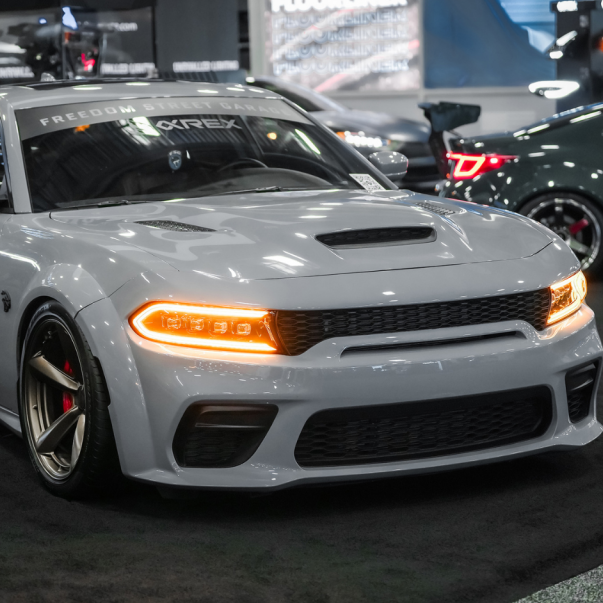 2015-2023 Dodge Charger Alpharex Nova LED Projector Headlights (Alpha Black) - AutoLEDTech.com