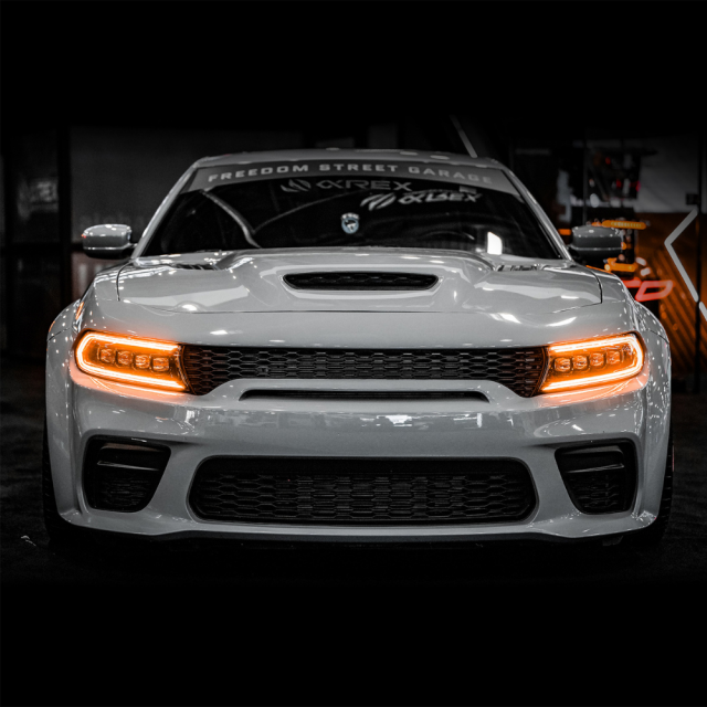 2015-2023 Dodge Charger Alpharex Nova LED Projector Headlights (Alpha Black) - AutoLEDTech.com