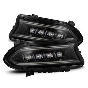 2015-2023 Dodge Charger Alpharex Nova LED Projector Headlights (Alpha Black) - AutoLEDTech.com