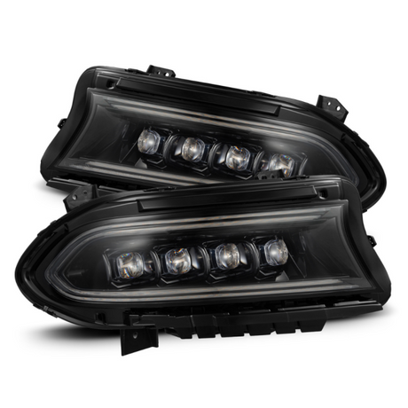 2015-2023 Dodge Charger Alpharex Nova LED Projector Headlights (Alpha Black) - AutoLEDTech.com