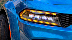 2015-2023 Dodge Charger Alpharex Nova LED Projector Headlights (Alpha Black) - AutoLEDTech.com