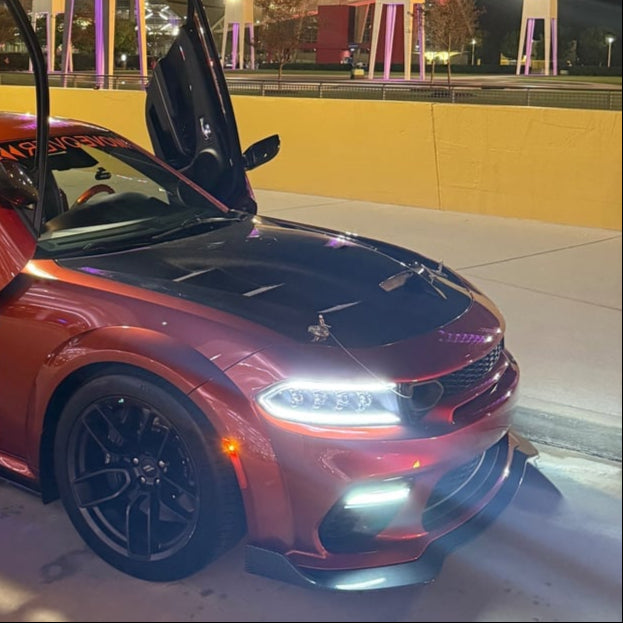 2015-2023 Dodge Charger Alpharex Nova LED Projector Headlights (Alpha Black) - AutoLEDTech.com