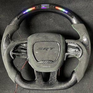 2015-2023 Dodge Charger Challenger Custom Carbon Fiber LED Steering Wheel - AutoLEDTech.com