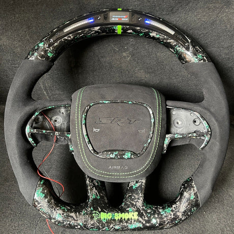 2015-2023 Dodge Charger Challenger Custom Carbon Fiber LED Steering Wheel - AutoLEDTech.com