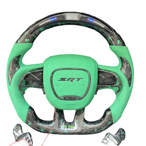 2015-2023 Dodge Charger Challenger Custom Carbon Fiber LED Steering Wheel - AutoLEDTech.com