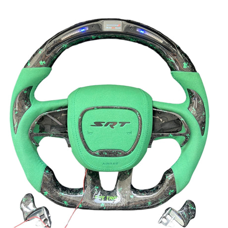 2015-2023 Dodge Charger Challenger Custom Carbon Fiber LED Steering Wheel - AutoLEDTech.com