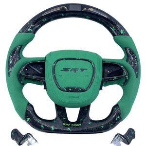 2015-2023 Dodge Charger Challenger Custom Carbon Fiber LED Steering Wheel - AutoLEDTech.com