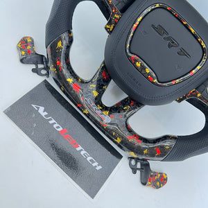 2015-2023 Dodge Charger Challenger Custom Carbon Fiber LED Steering Wheel - AutoLEDTech.com