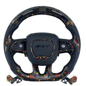 2015-2023 Dodge Charger Challenger Custom Carbon Fiber LED Steering Wheel - AutoLEDTech.com
