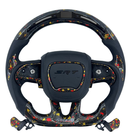 2015-2023 Dodge Charger Challenger Custom Carbon Fiber LED Steering Wheel - AutoLEDTech.com