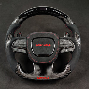2015-2023 Dodge Charger Challenger Custom Carbon Fiber LED Steering Wheel - AutoLEDTech.com