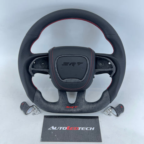 2015-2023 Dodge Charger Challenger Custom Carbon Fiber LED Steering Wheel - AutoLEDTech.com