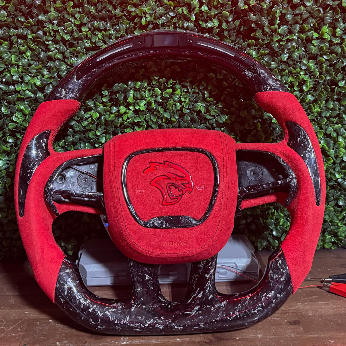 2015-2023 Dodge Charger Challenger Custom Carbon Fiber LED Steering Wheel - AutoLEDTech.com