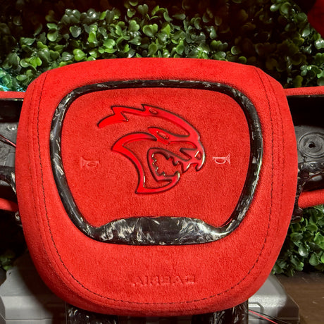 2015-2023 Dodge Charger Challenger Custom Carbon Fiber LED Steering Wheel - AutoLEDTech.com