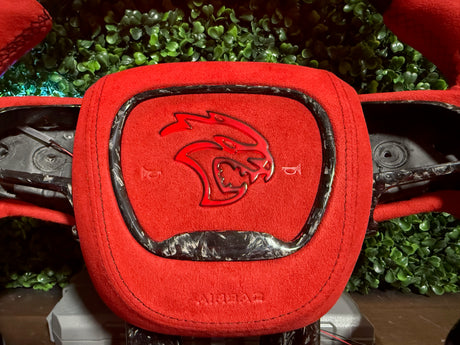 2015-2023 Dodge Charger Challenger Custom Carbon Fiber LED Steering Wheel - AutoLEDTech.com