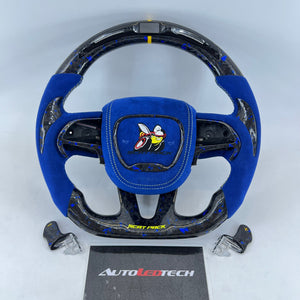 2015-2023 Dodge Charger Challenger Custom Carbon Fiber LED Steering Wheel - AutoLEDTech.com