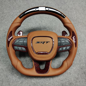 2015-2023 Dodge Charger Challenger Custom Carbon Fiber LED Steering Wheel - AutoLEDTech.com