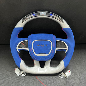 2015-2023 Dodge Charger Challenger Custom Carbon Fiber LED Steering Wheel - AutoLEDTech.com