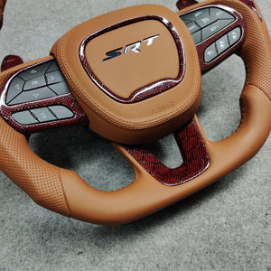 2015-2023 Dodge Charger Challenger Custom Carbon Fiber LED Steering Wheel - AutoLEDTech.com