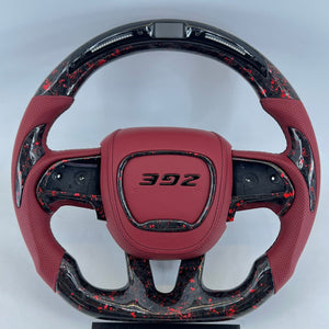 2015-2023 Dodge Charger Challenger Custom Carbon Fiber LED Steering Wheel - AutoLEDTech.com