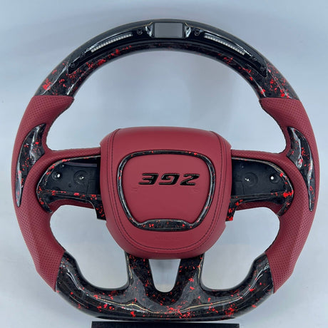 2015-2023 Dodge Charger Challenger Custom Carbon Fiber LED Steering Wheel - AutoLEDTech.com