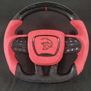2015-2023 Dodge Charger Challenger Custom Carbon Fiber LED Steering Wheel - AutoLEDTech.com