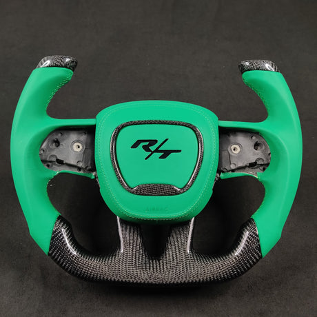 2015-2023 Dodge Charger Challenger Custom Carbon Fiber LED Steering Wheel - AutoLEDTech.com