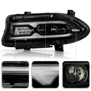 2015-2023 Dodge Charger Durango-Style RGBW Flow Series LED DRL Headlights - AutoLEDTech.com