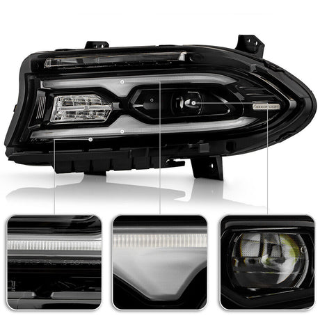 2015-2023 Dodge Charger Durango-Style RGBW Flow Series LED DRL Headlights - AutoLEDTech.com