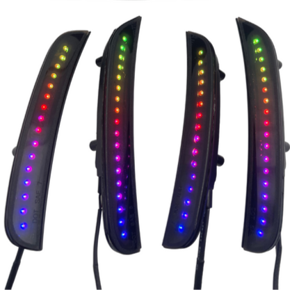 2015-2023 Dodge Charger RGB Flow Series LED Smoked Side Marker Lights - AutoLEDTech.com