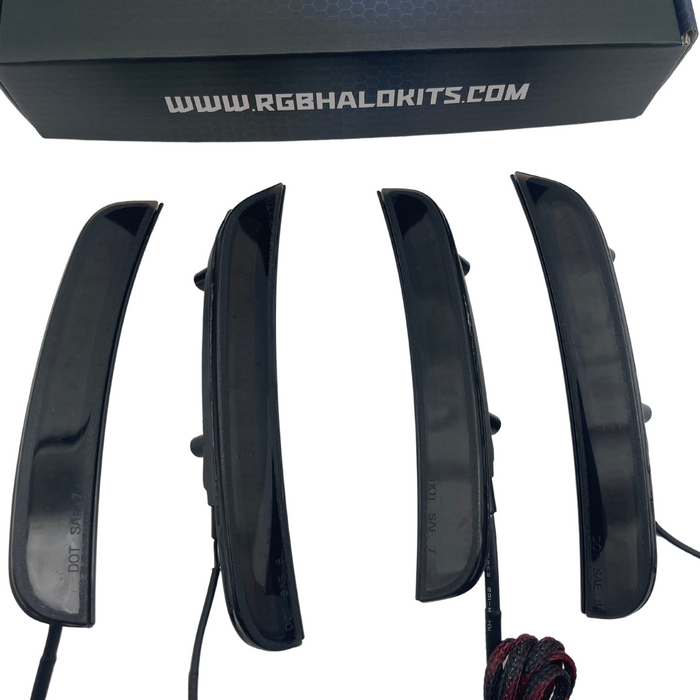 2015-2023 Dodge Charger RGB Flow Series LED Smoked Side Marker Lights - AutoLEDTech.com