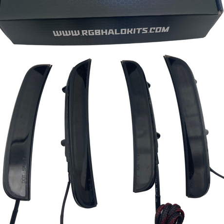 2015-2023 Dodge Charger RGB Flow Series LED Smoked Side Marker Lights - AutoLEDTech.com