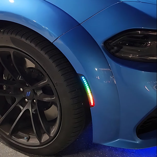 2015-2023 Dodge Charger RGB Flow Series LED Smoked Side Marker Lights - AutoLEDTech.com