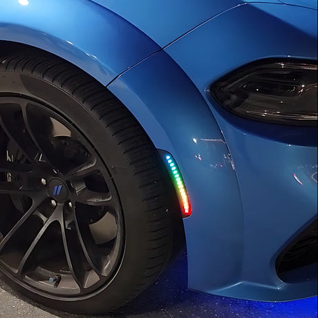 2015-2023 Dodge Charger RGB Flow Series LED Smoked Side Marker Lights - AutoLEDTech.com