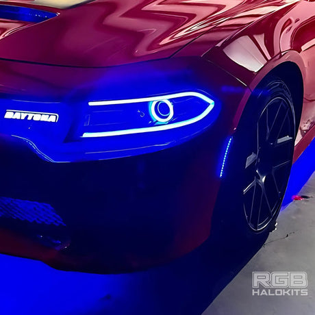 2015-2023 Dodge Charger RGB Flow Series LED Smoked Side Marker Lights - AutoLEDTech.com