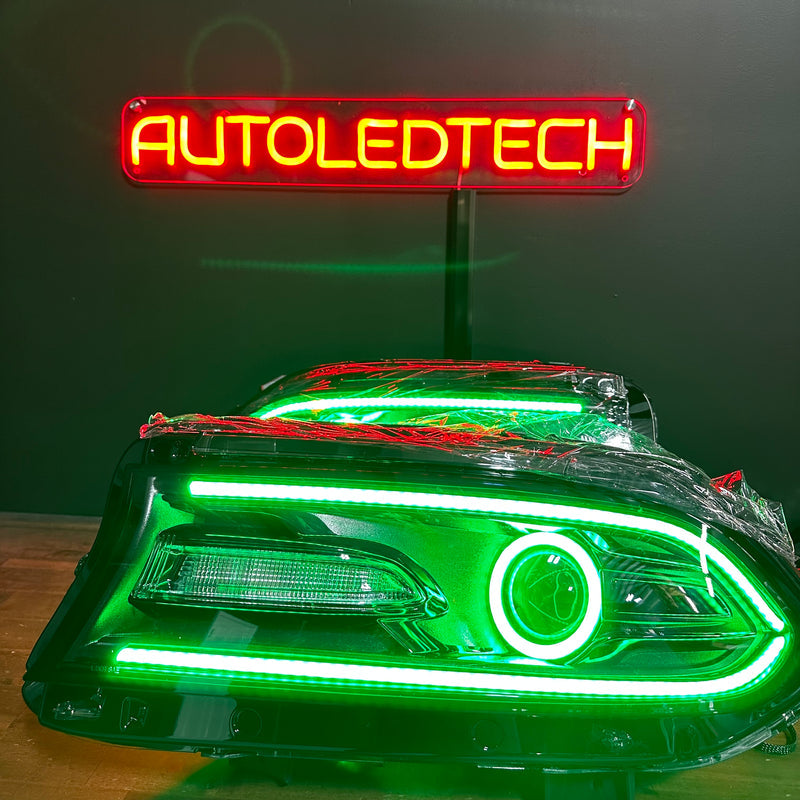 2015-2023 Dodge Charger RGBW Flow Series DIFFUSED LED DRL Boards + Halo Kit - AutoLEDTech.com