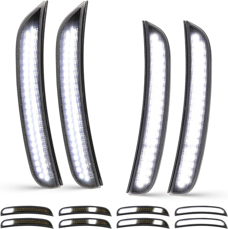 2015-2023 Dodge Charger SCANNING White LED Smoked Side Marker Lights - AutoLEDTech.com