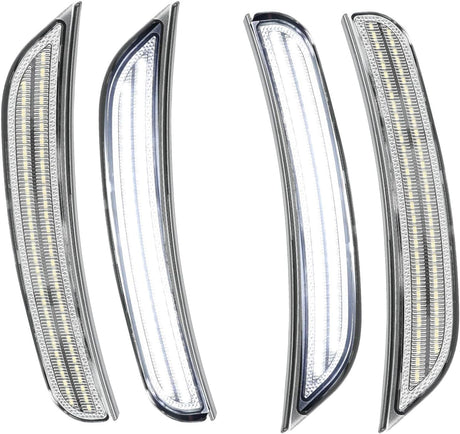 2015-2023 Dodge Charger SCANNING White LED Smoked Side Marker Lights - AutoLEDTech.com