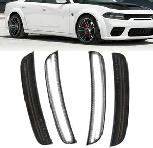 2015-2023 Dodge Charger SCANNING White LED Smoked Side Marker Lights - AutoLEDTech.com