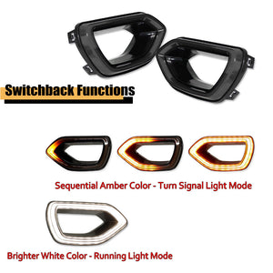 2015-2023 Dodge Charger SEQUENTIAL Switchback White/Amber LED Grill Snorkel Air Intake Light Assembly - AutoLEDTech.com